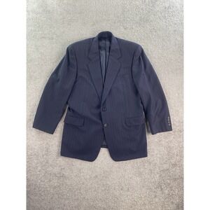 Hickey Freeman Suit Jacket 44 R Blue Striped LORO PIANA Italy Luxury Designer